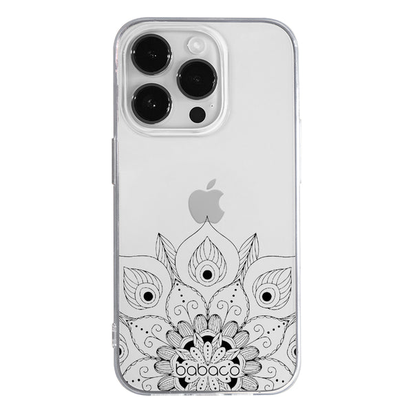 Phone Case Mandalas 008 Babaco Partial Print Black