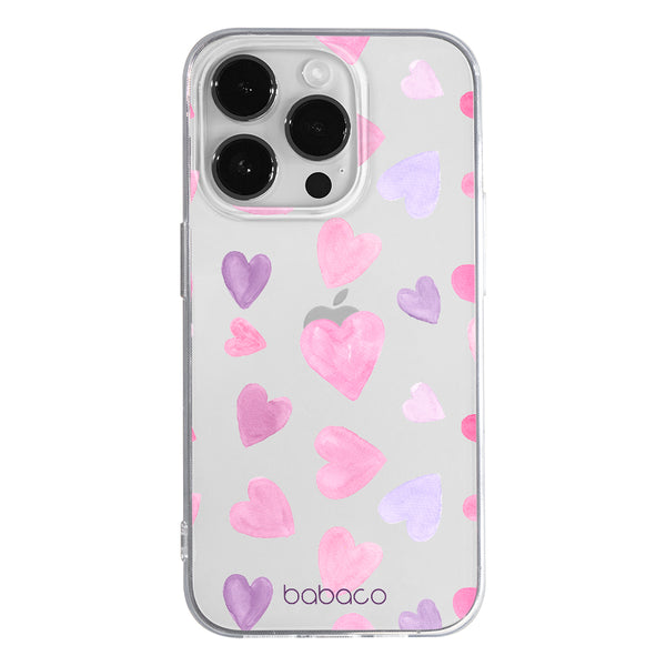 Phone Case Hearts 005 Babaco Partial Print Transparent