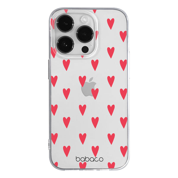 Phone Case Hearts 004 Babaco Partial Print Transparent