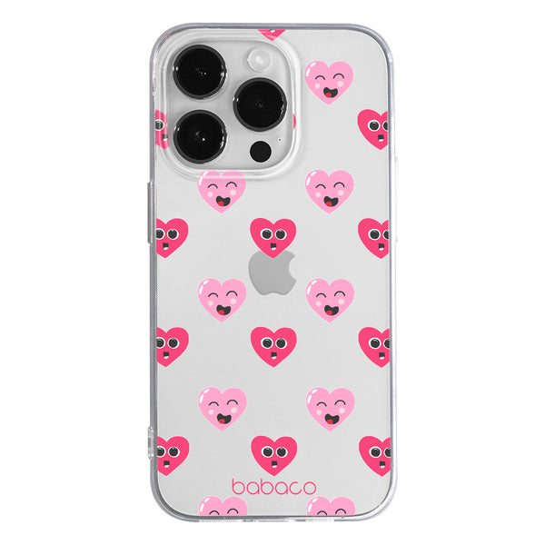 Phone Case Hearts 006 Babaco Partial Print Transparent