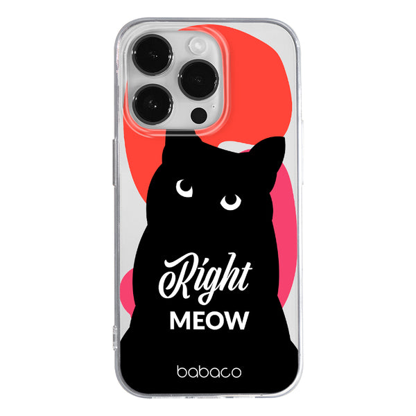 Phone Case Cats 004 Right Meow Babaco Partial Print Transparent