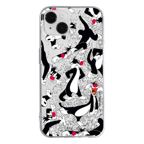 Phone Case Sylvester 006 Looney Tunes Liquid Glitter Silver