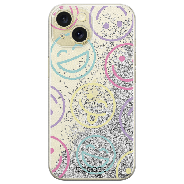 Phone Case Positive vibes 002 Babaco Liquid Glitter Silver