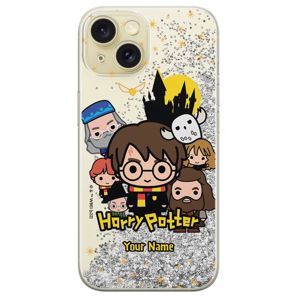 Phone Case Personalized Harry Potter 100 Harry Potter Liquid Glitter Silver