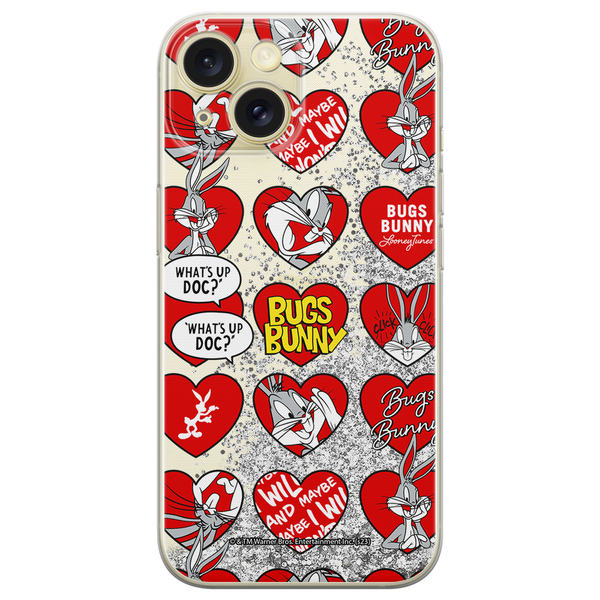 Phone Case Bugs 022 Looney Tunes Liquid Glitter Silver