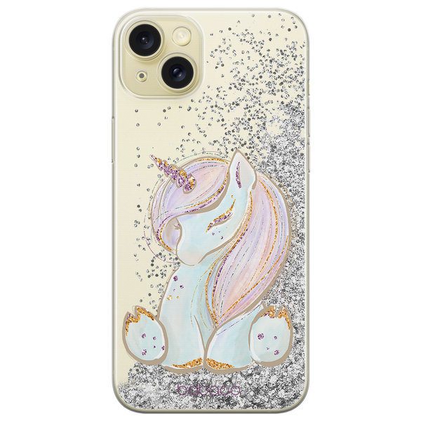 Phone Case Unicorn 002 Babaco Liquid Glitter Silver