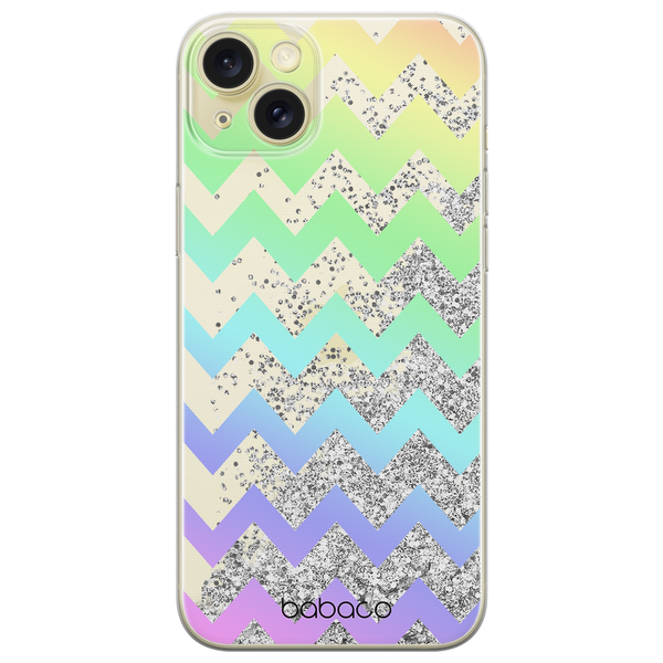 Phone Case Zigzag 001 Babaco Liquid Glitter Silver