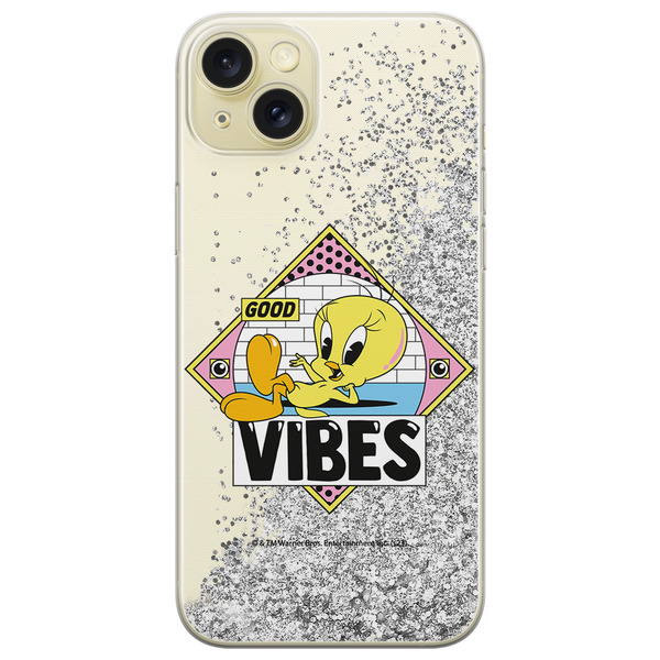 Phone Case Tweety 013 Looney Tunes Liquid Glitter Silver