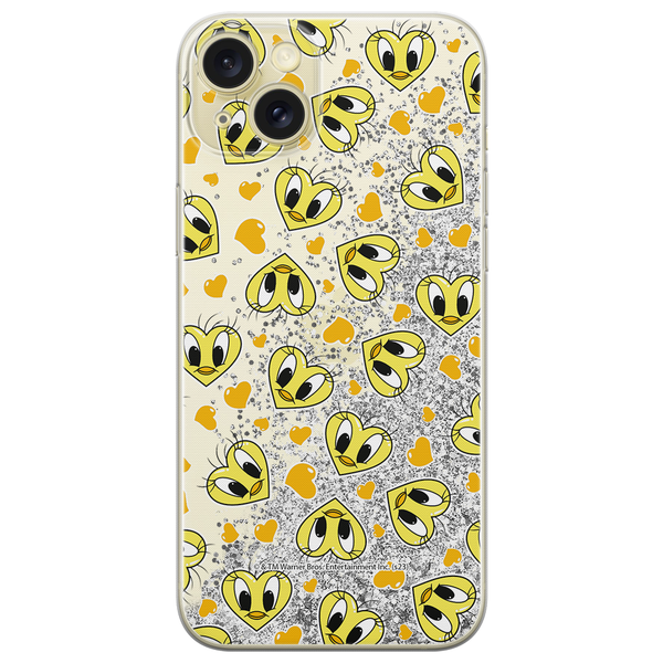 Phone Case Tweety 017 Looney Tunes Liquid Glitter Silver