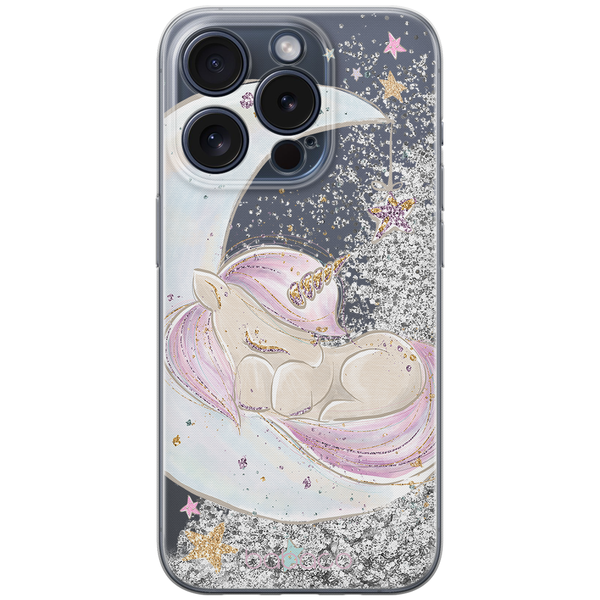 Phone Case Unicorn 003 Babaco Liquid Glitter Silver