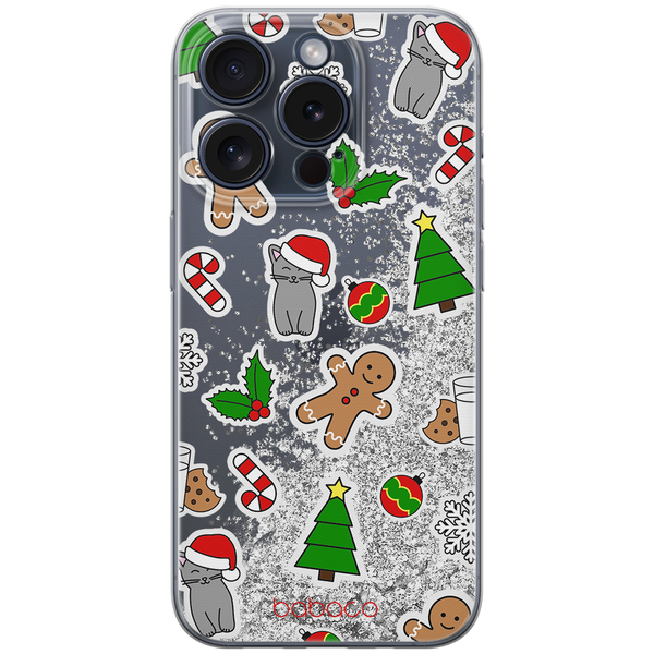 Phone Case Winter 006 Babaco Liquid Glitter Silver