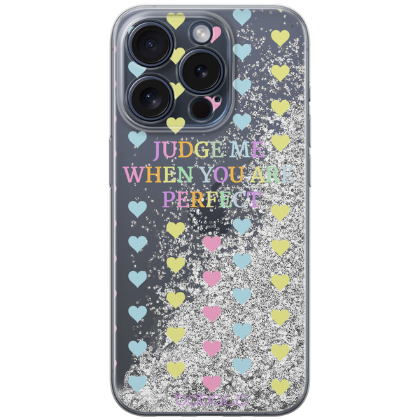 Phone Case Judge me 001 Babaco Liquid Glitter Silver