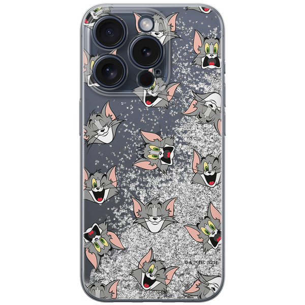 Phone Case Tom and Jerry 007 Tom & Jerry Liquid Glitter Silver