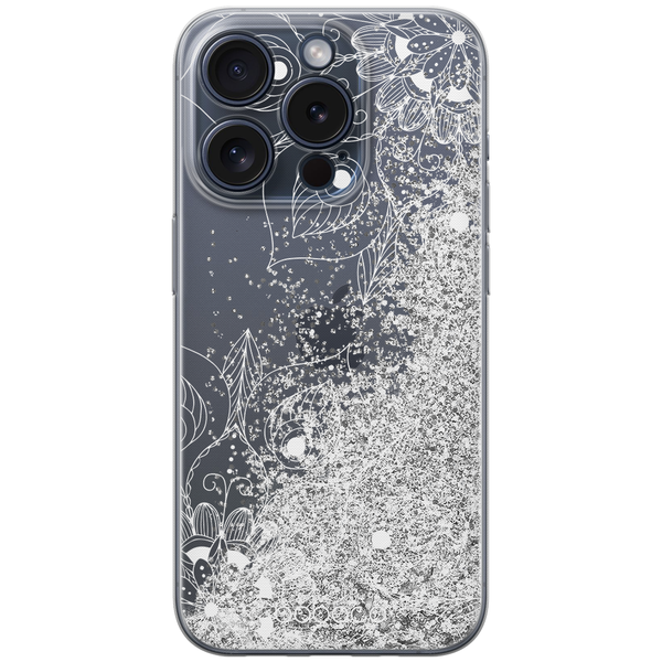 Phone Case Mandalas 003 Babaco Liquid Glitter Silver