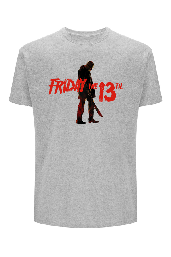 Men's T-shirt Friday the 13th 009 Horror Gray