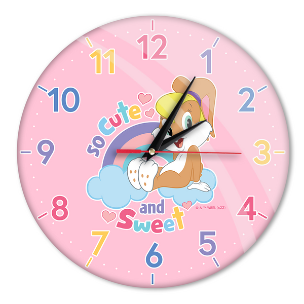 Wall Clock Glossy Looney Tunes 024 Looney Tunes Pink