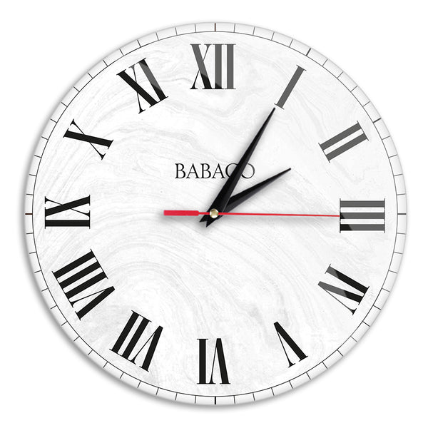 Wall Clock Glossy Classic 001 Babaco White