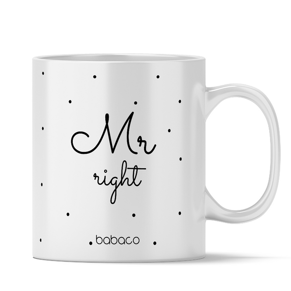 Mug Mr Right 003 Babaco White